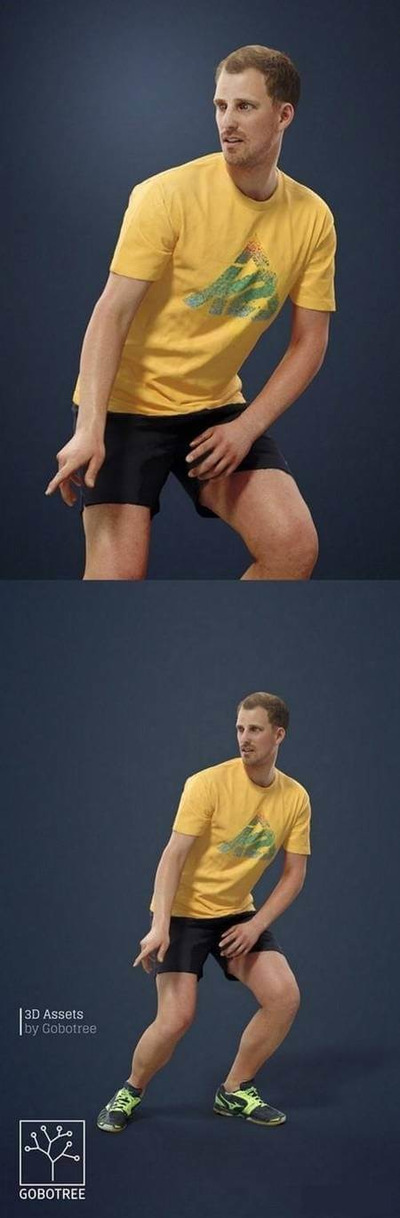 踢足球的男子3D模型（OBJ,FBX,MAX）