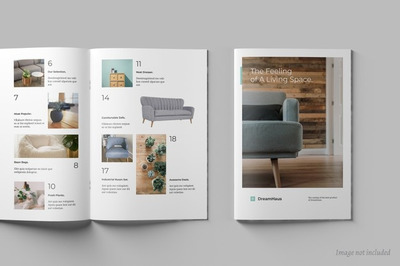 杂志/小册子/目录设计顶视图样机 [psd]