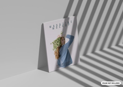 光线阴影杂志封面效果图样机 [psd]