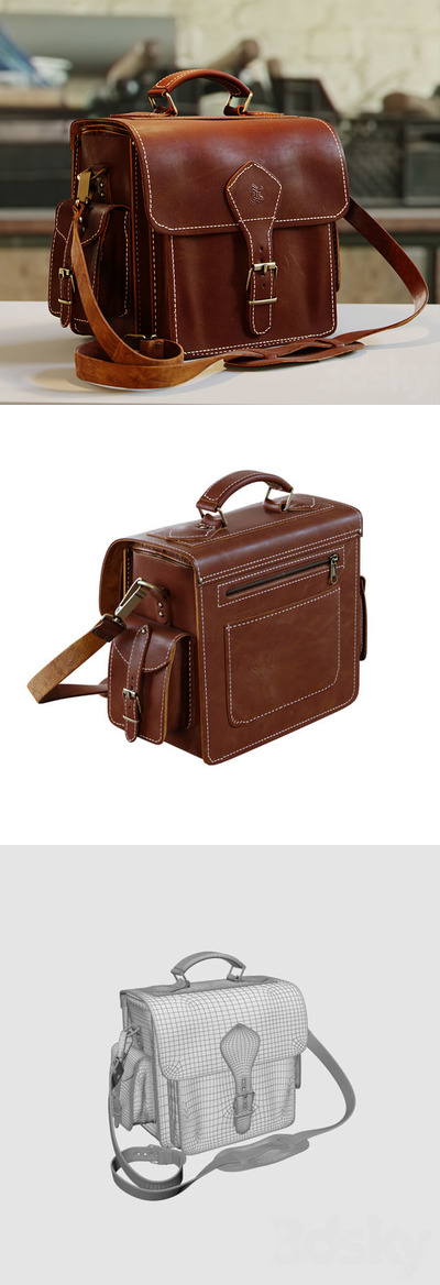 英格兰风格手提皮包3D模型下载 (FBX,OBJ,MAX)