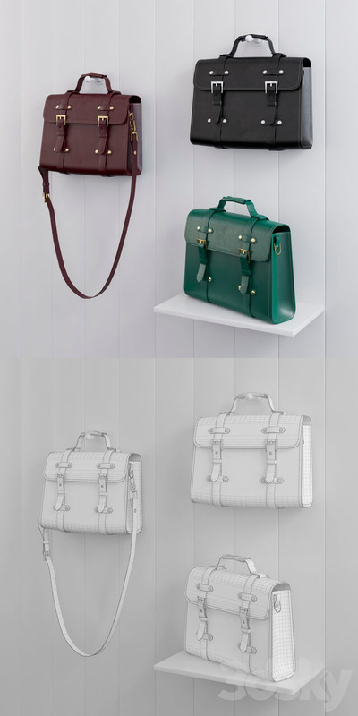 时尚真皮手提包3D模型下载 (FBX,OBJ,MAX)