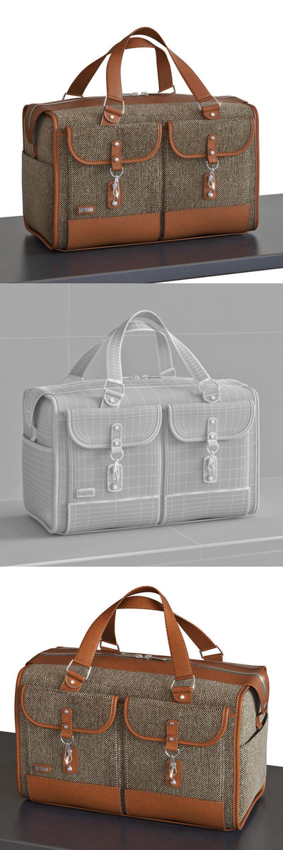 时尚男士毛呢手提包3D模型下载 (FBX,OBJ,MAX)