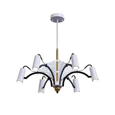 白色柱形灯管组合吸顶灯3D模型（OBJ,FBX,MAX）