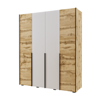 浅棕色橡木和白色木板搭配的衣柜3D模型（OBJ,FBX,MAX）