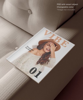 沙发杂志效果图样机模板 [psd]