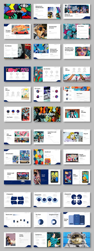 Abriella – 抽象绘画艺术PPT模板(PPTX)