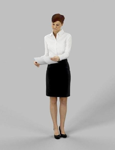 站立的商务女士3D模型（OBJ,FBX,MAX）