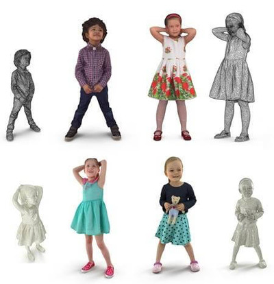 小男孩小女孩3D模型（FBX,MAX）