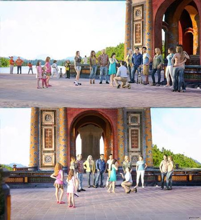 景区门口的人群3D模型（FBX,MAX）