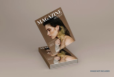 逼真的现代杂志画册设计样机 [psd]