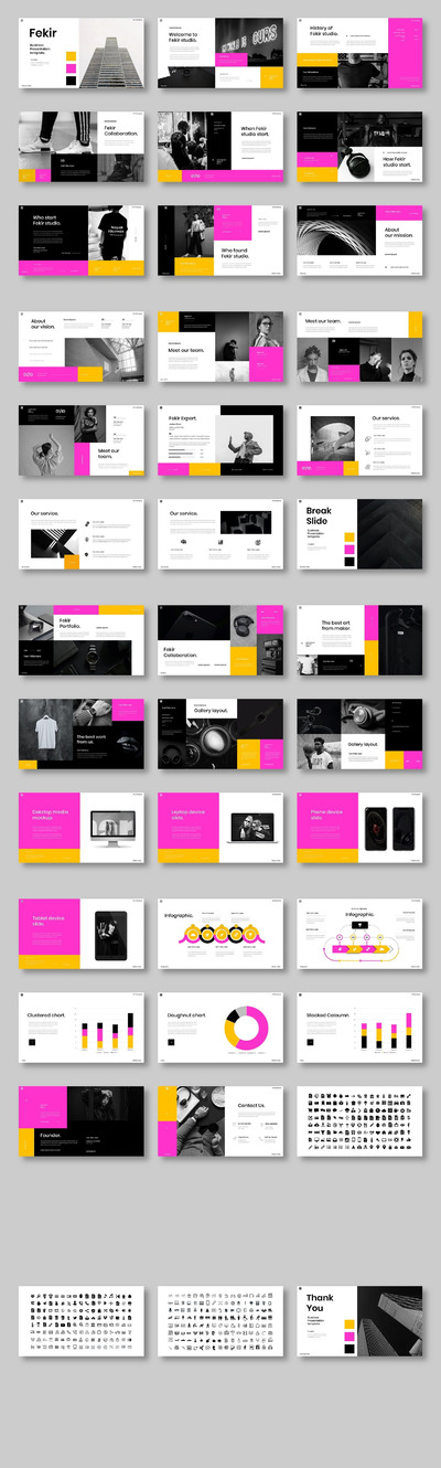 Fekir – 极简商业数据演示模板(PPTX)