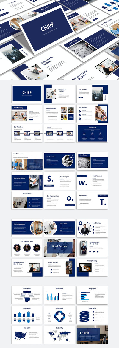 CHIPP - 现代商务主题PPT模板(PPTX,PPT)