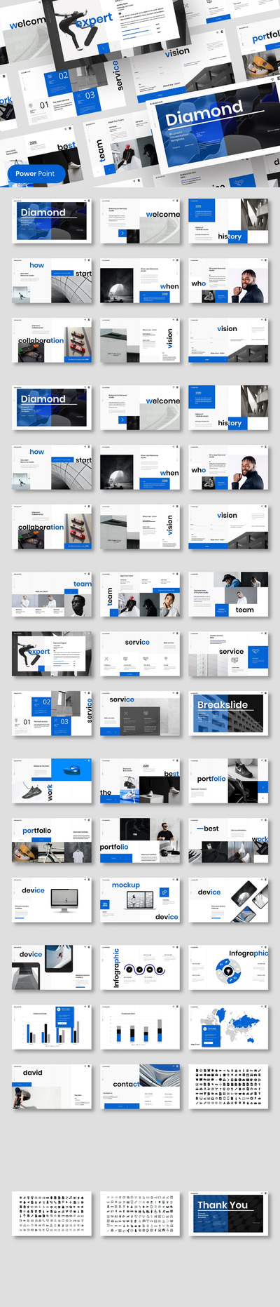 Diamond – 时尚商务演示PPT模板 (PPTX)