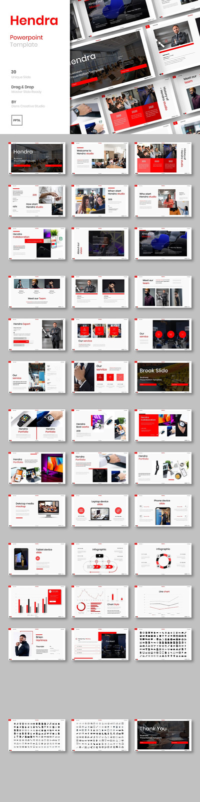 Hendra – 商务销售计划PPT模板(PPTX)