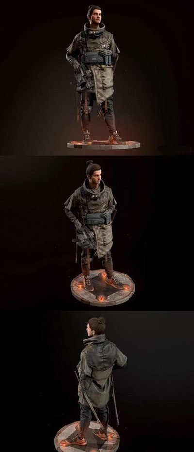 古代双刀士兵3D模型（OBJ,FBX,MAX）