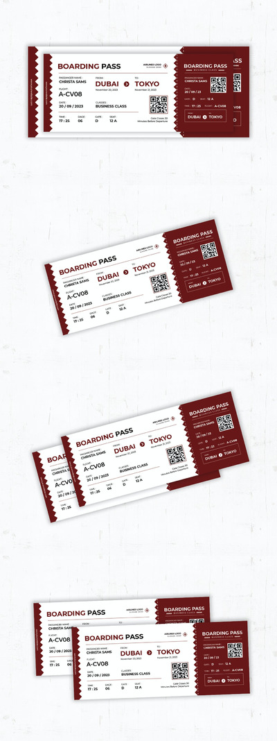 航班到达登机牌模板(AI,EPS,PSD)