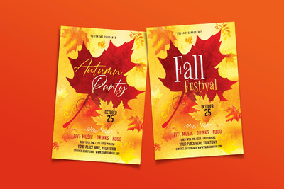 秋季派对传单模板(PSD)