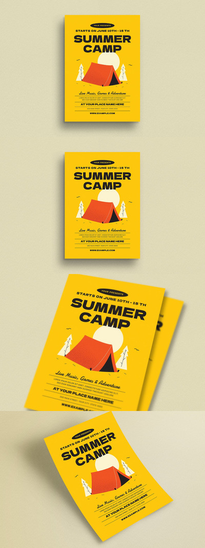 夏令营活动宣传海报模板(AI,PSD)