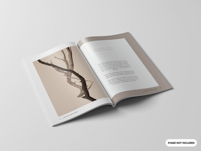 信纸尺寸展开式杂志效果图样机 [psd]