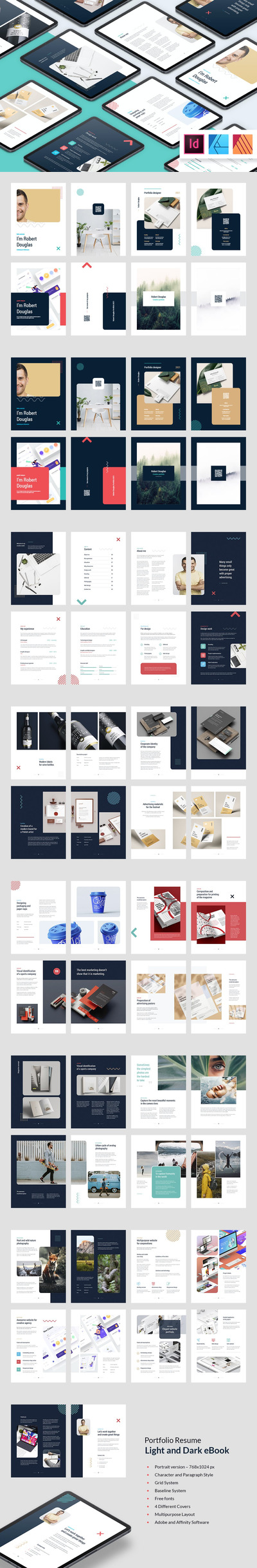 明暗电子画册演示模板 (INDD)