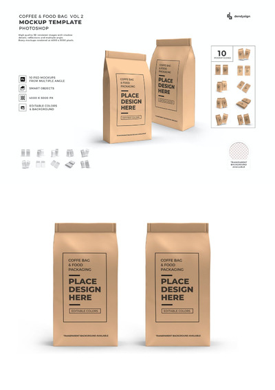 逼真质感的食品包装设计VI样机展示模型mockups