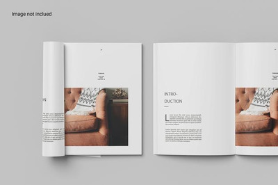 卷曲&展开式杂志设计样机 [psd]