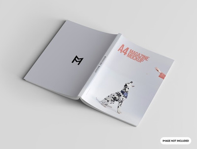 展开式杂志正反封面设计样机 [psd]