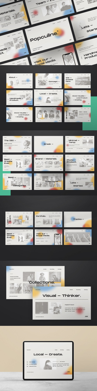 Popculine - 时尚画册PPT演示模板(PPTX)