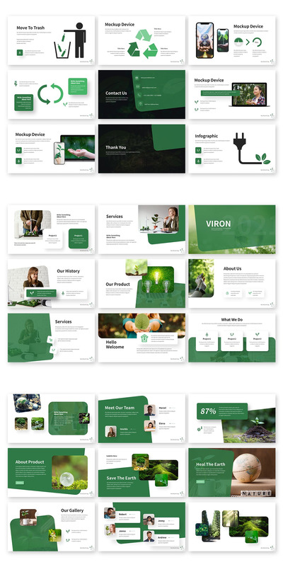 Viron - 环保主题演示模板 (PPTX)