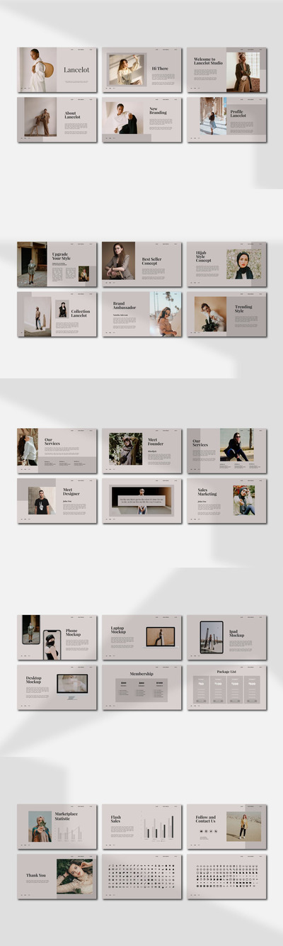 LANCELOT - 现代时尚品牌PPT模板V1 (PPT,PPTX)