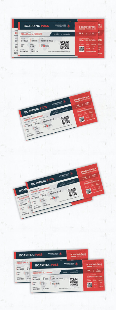 登记卡片入场券设计模型(AI,EPS,PSD)