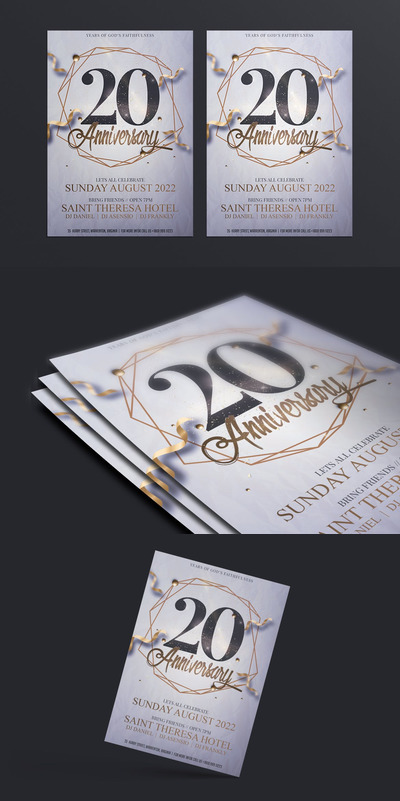 优雅的周年庆海报模板