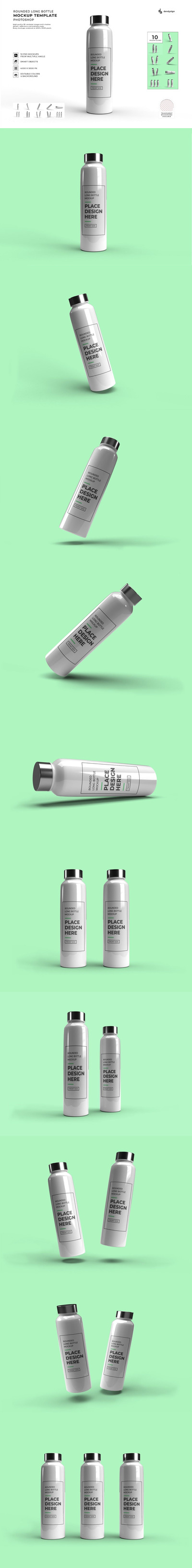 长瓶不倒翁模型模板集样机 (PSD)