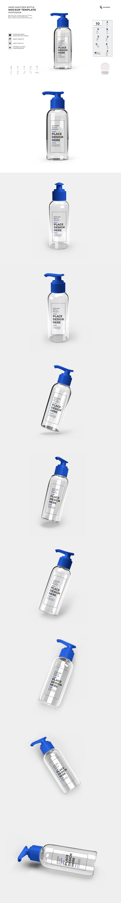 消毒液泵瓶模型模板集样机 (PSD)