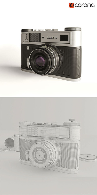 Fed 5 传统复古胶卷相机3D模型 (FBX,MAX,OBJ)