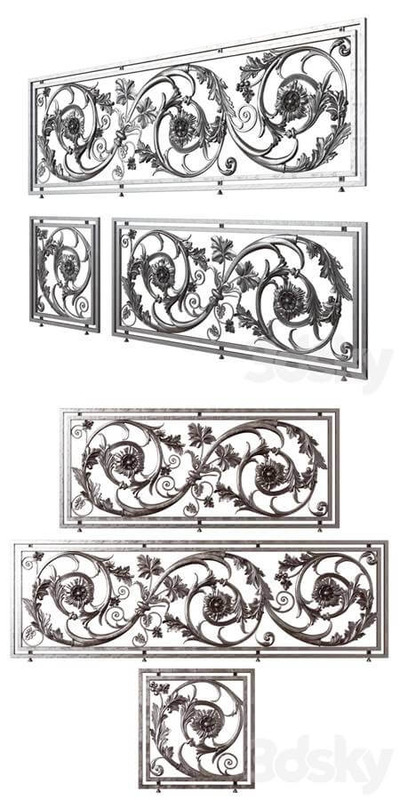 花纹金属围栏3D模型（OBJ,FBX,MAX）