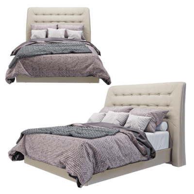 Modrest Codex现代灰色人造革床3D模型（OBJ,FBX,MAX）