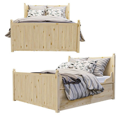 Hurdal带抽屉的原木床3D模型（OBJ,FBX,MAX）