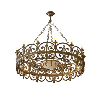 经典图案金属圆环装饰吊灯3D模型（OBJ,FBX,MAX）