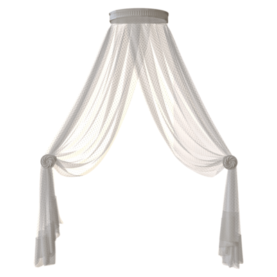 带小几何图案的浅色窗帘3D模型（OBJ,FBX,MAX）