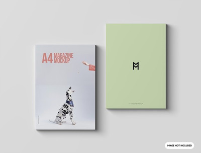 双杂志封面设计顶视图样机 [psd]