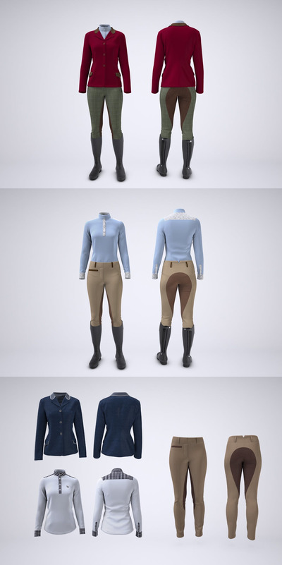 女性马球服产品样机 (PSD)