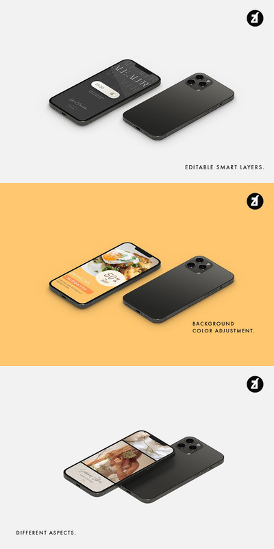 智能手机平面视图样机(PSD)