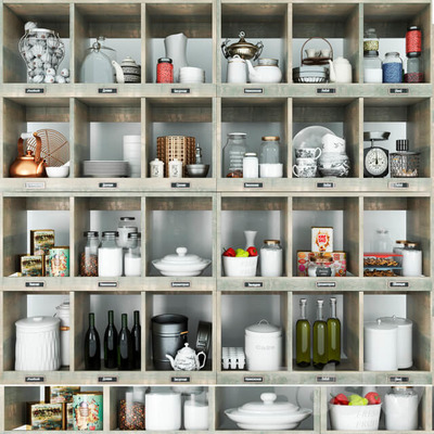 橱柜和餐具系列3D模型（OBJ,MAX）