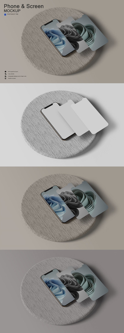 iPhone 手机与屏幕产品样机(PSD,JPG,PDF)