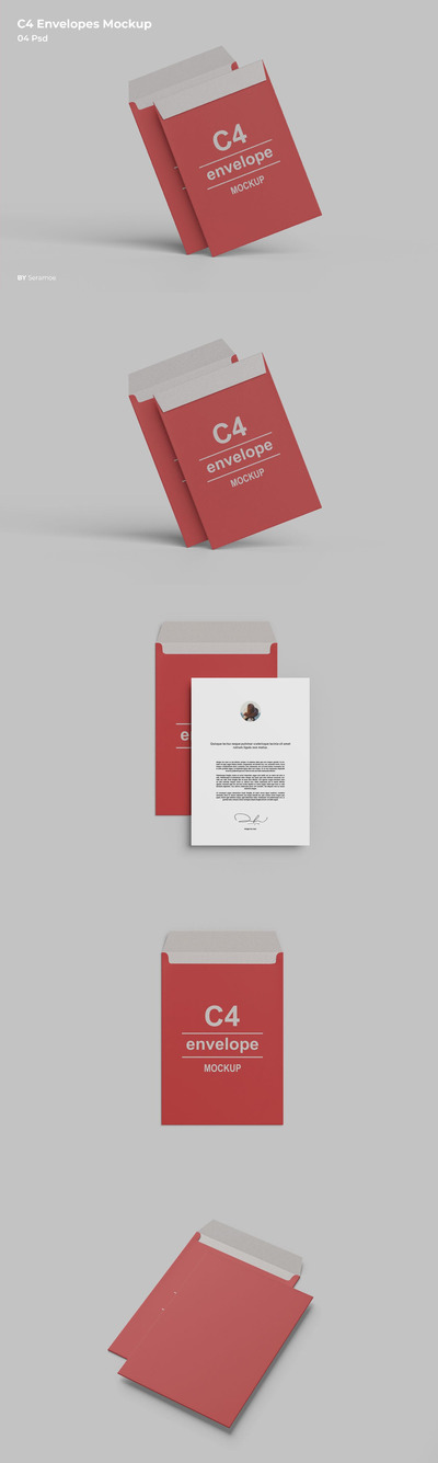 C4信封产品模型(PDF,PSD)