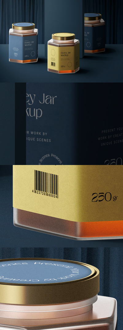 蜂蜜包装罐子样机(PSD)
