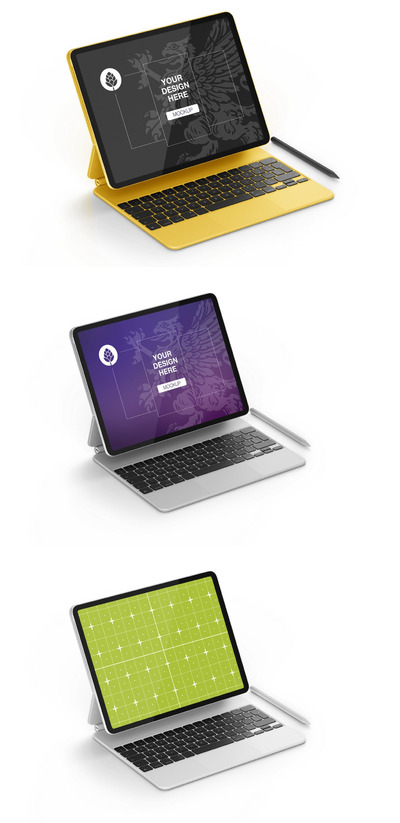 iPad Pro的魔术键盘模型 (PSD)