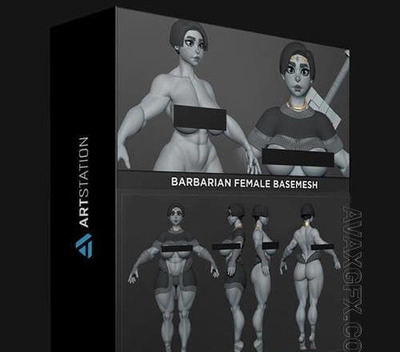 Zbrush野蛮女性基础人体3D模型下载 (FBX,ZTL)