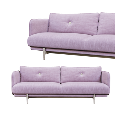 粉紫色一体式柔软布艺沙发3D模型（OBJ,FBX,MAX）